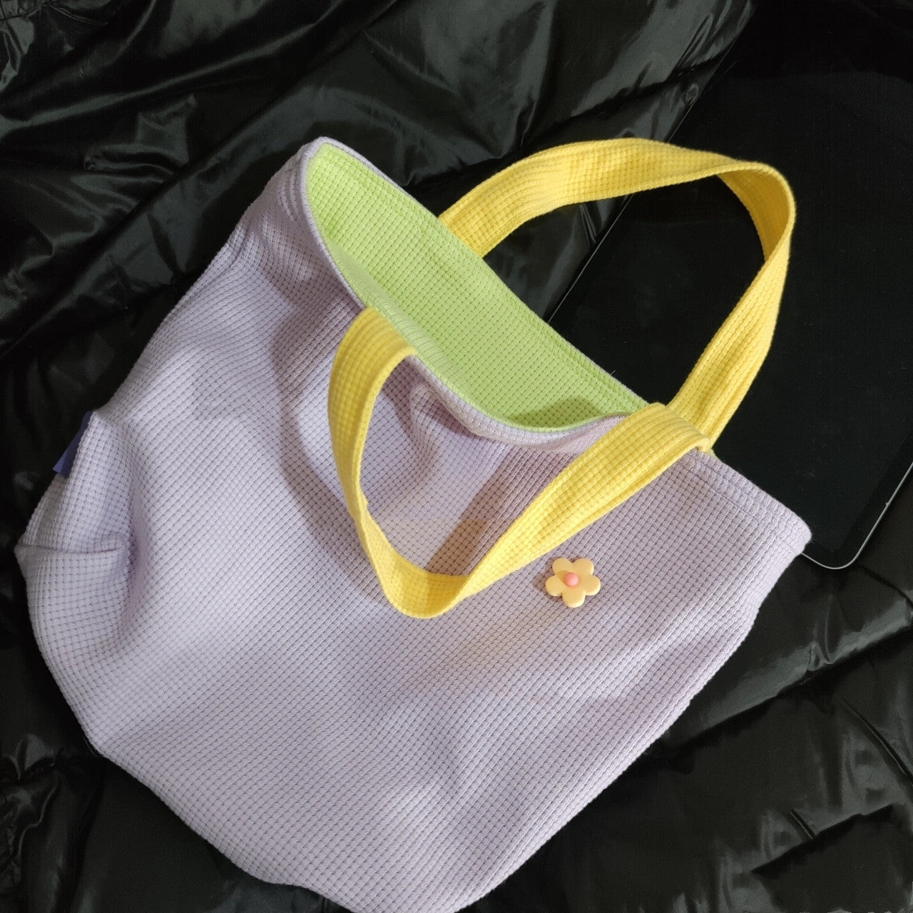 Cute Blue Contrast Tote Bag