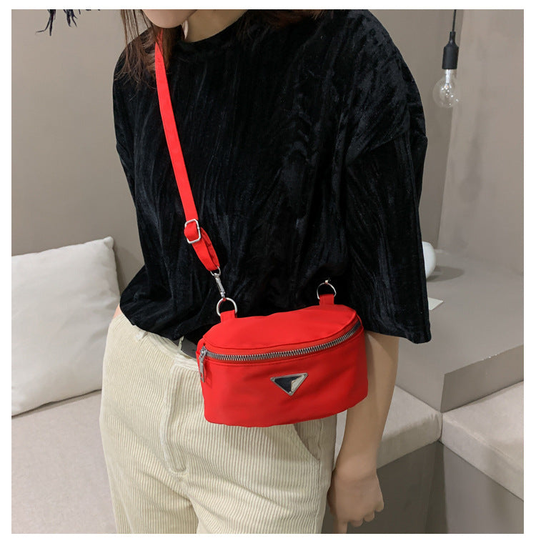 Casual Simple Zipper Canvas Shoulder Bag