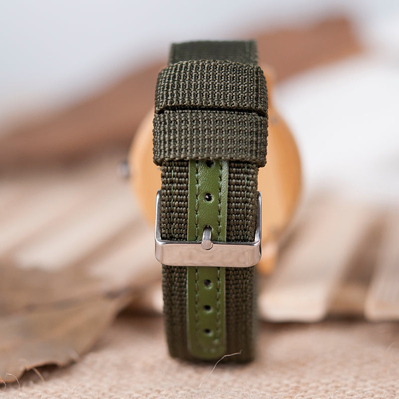 Wooden hand-framed bamboo wood woven strap