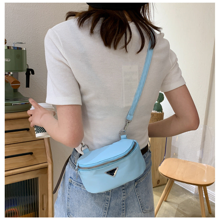 Casual Simple Zipper Canvas Shoulder Bag