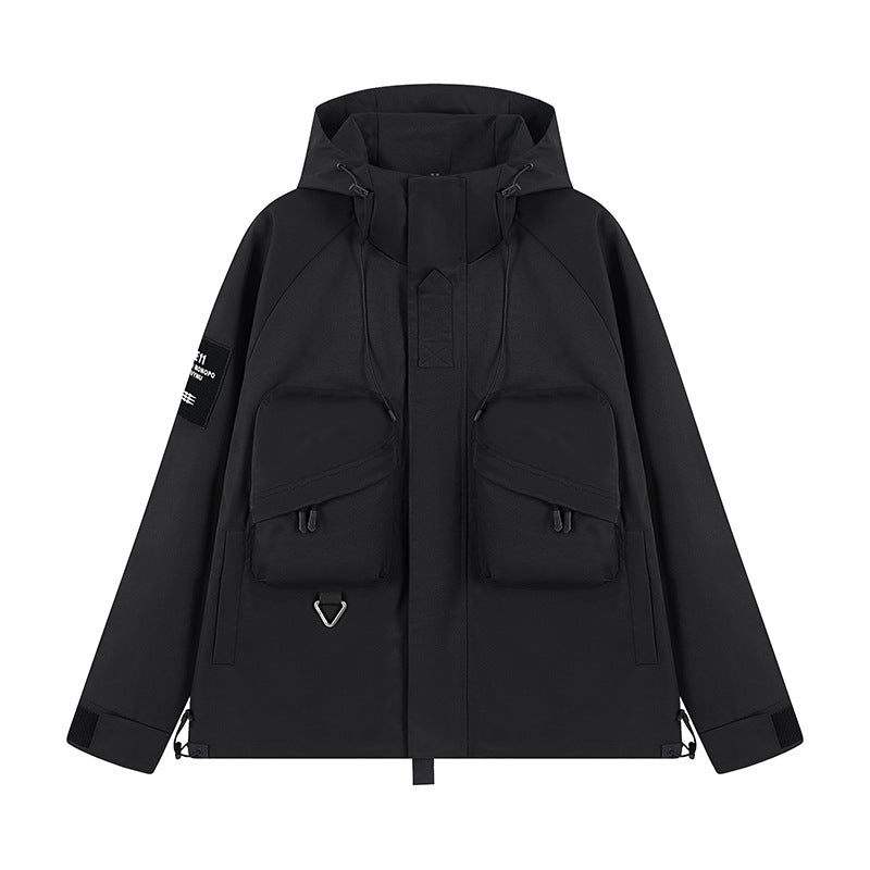 Tooling Style Shell Jacket Coat And Trench Hoodie