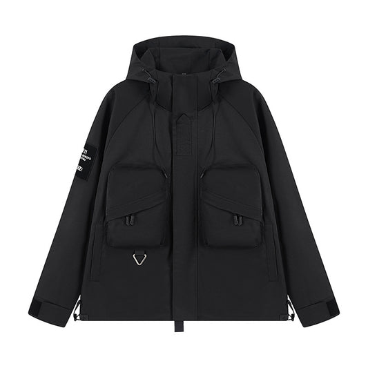 Tooling Style Shell Jacket Coat And Trench Hoodie