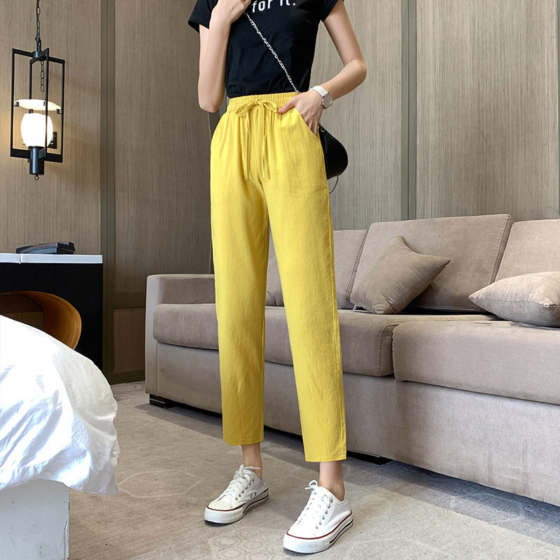 Straight cropped casual pants