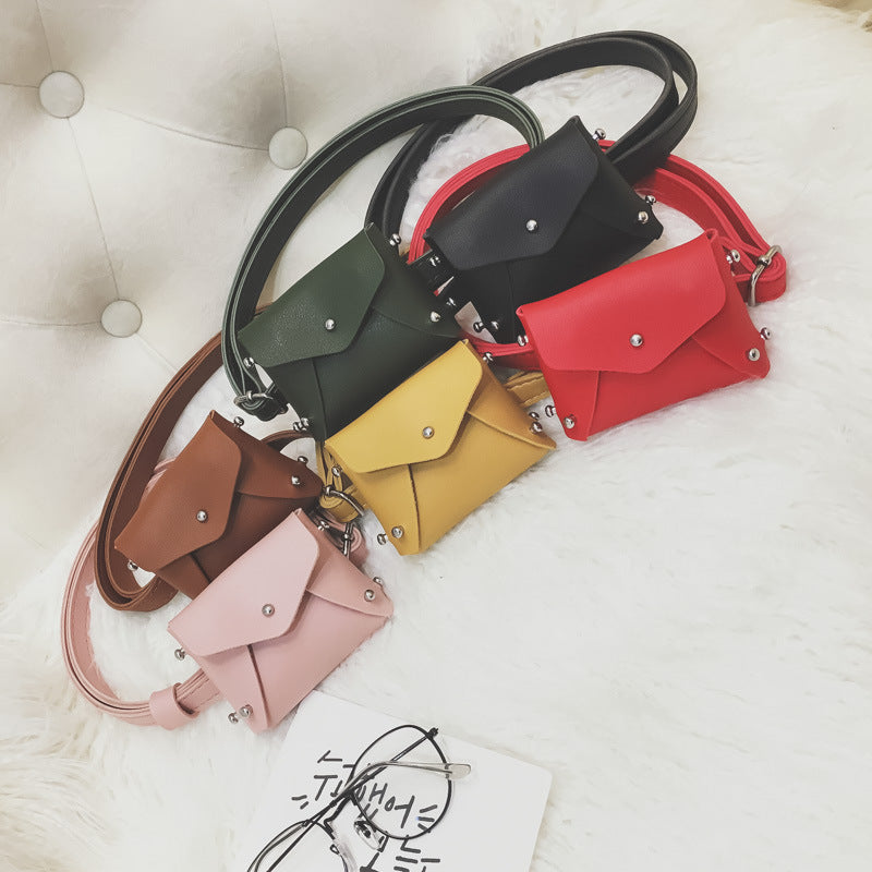 Children's Mini Square Bag Rivet Messenger Bag Waist Bag