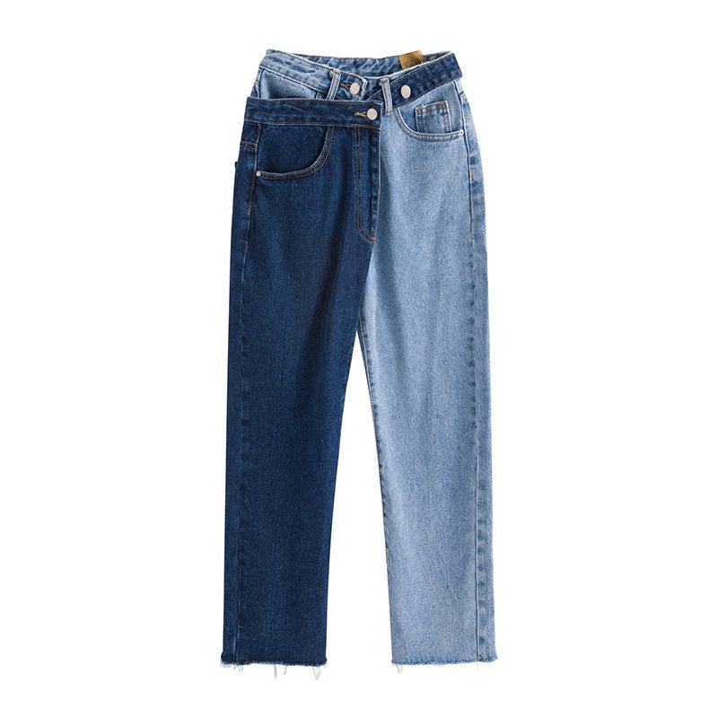 Hong Kong-style Loose Straight-leg Cropped Trousers Women