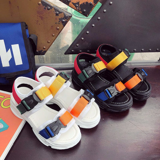 Korean Color Block Platform Platform Shoes