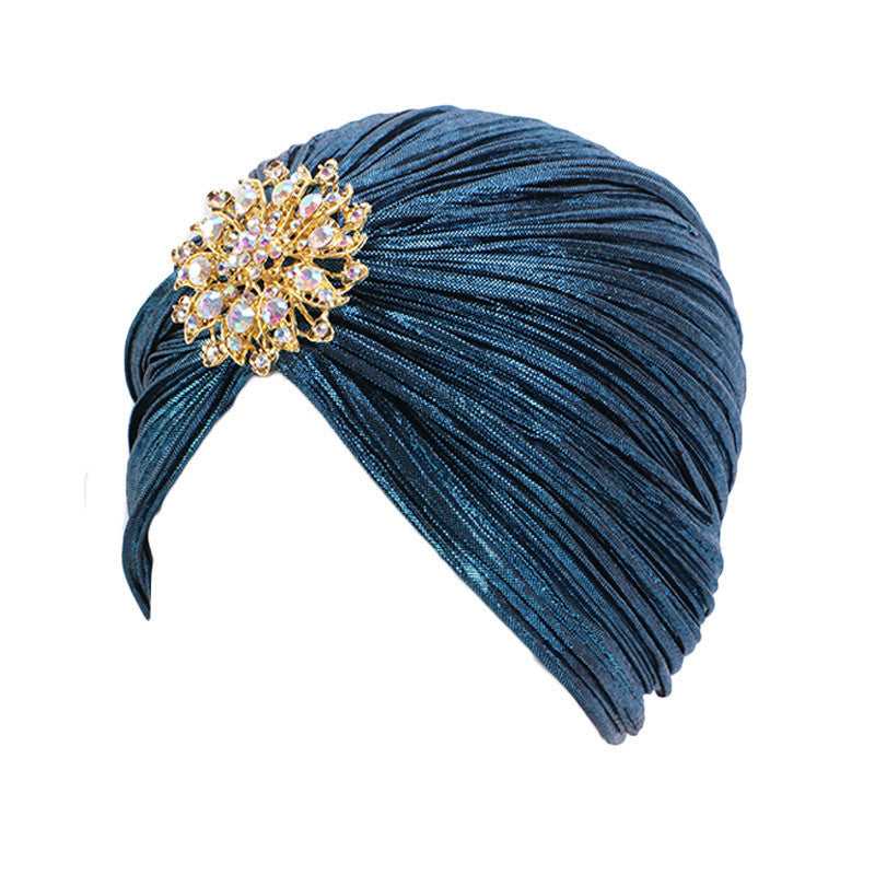 Noble Golden Pleated Indian Hat Tam-o'-shanter