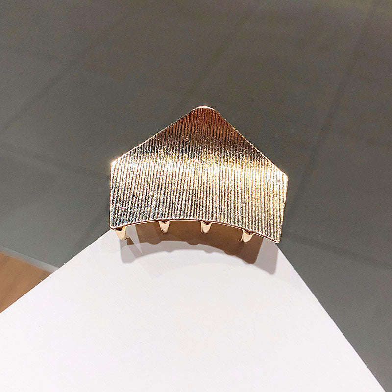 Textured Geometric Metal Bow Love Hairpin