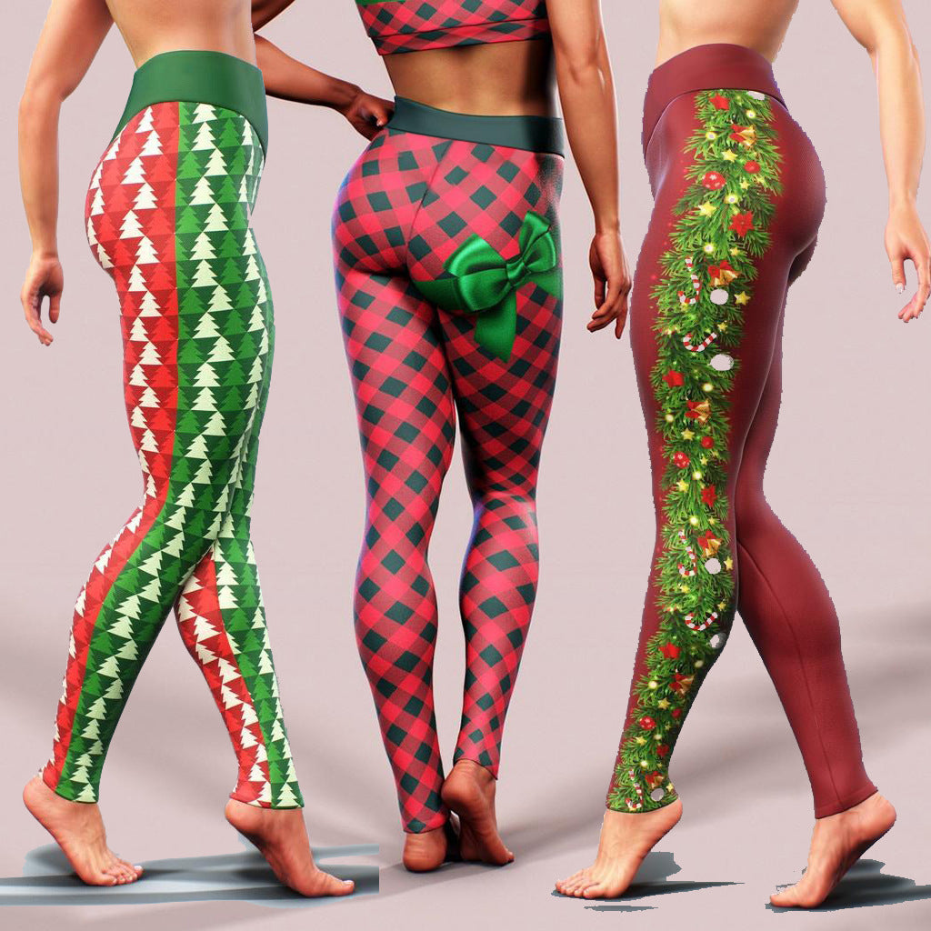 Digital printed sports cropped pants