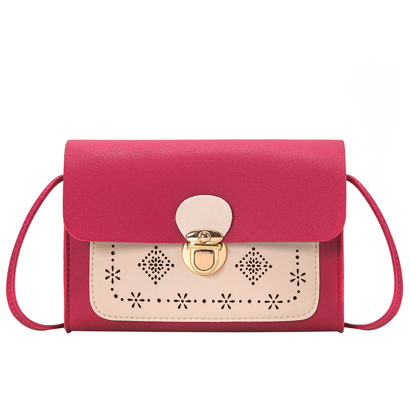 Small square bag double color matching shoulder bag