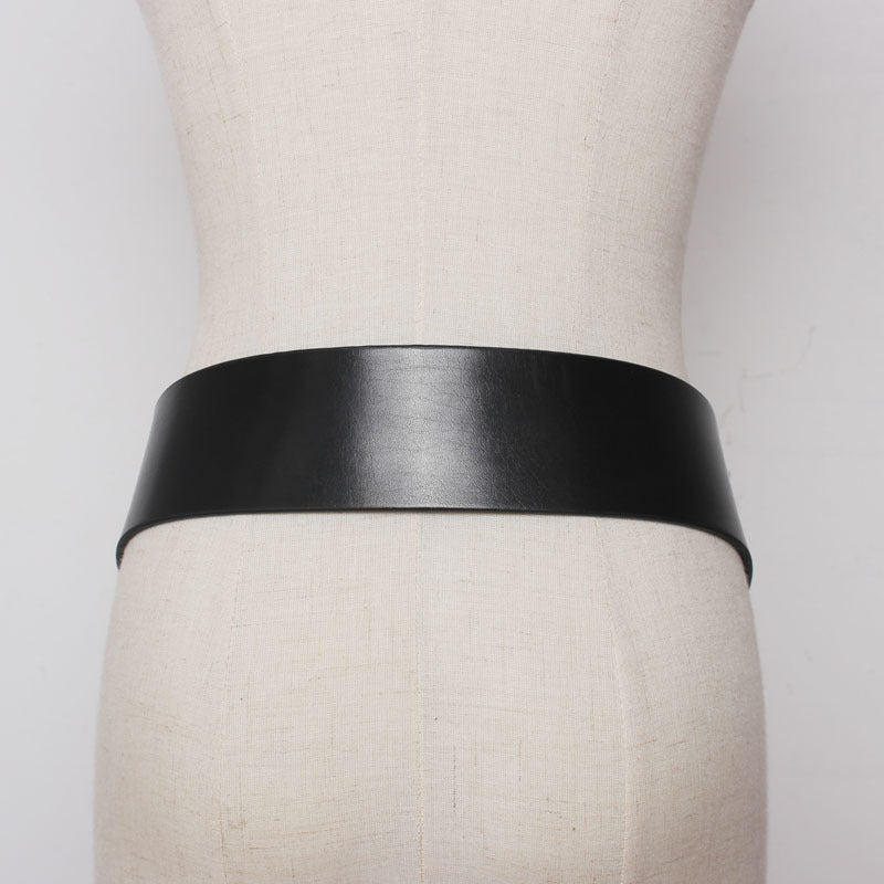 Women's matching skirt leather belt
