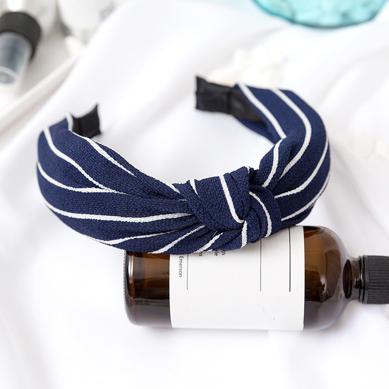 Creative bowknot fabric stripe ladies headband