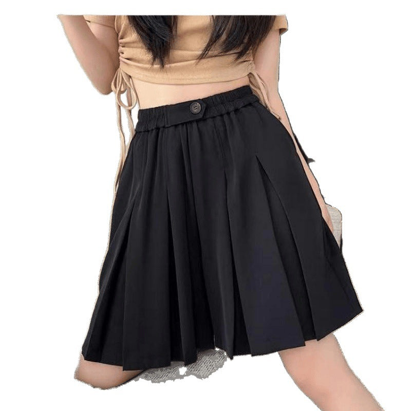 High-waisted Wide-leg Loose-fitting Outerwear Suit Shorts