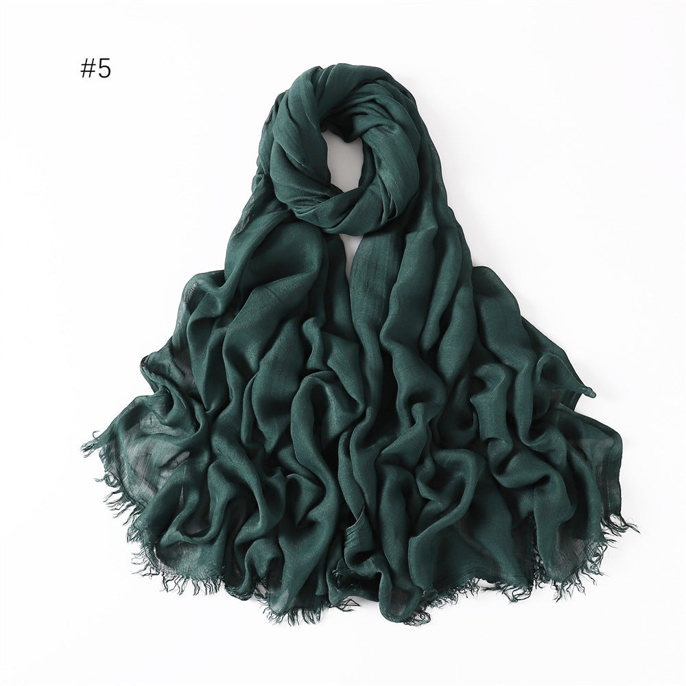 Women's Fashionable Thin Modal Monochrome Rayon Breathable Shawl Scarf