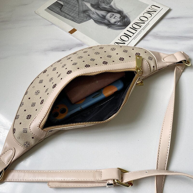 Niche High-end Western-style Print Messenger Bag