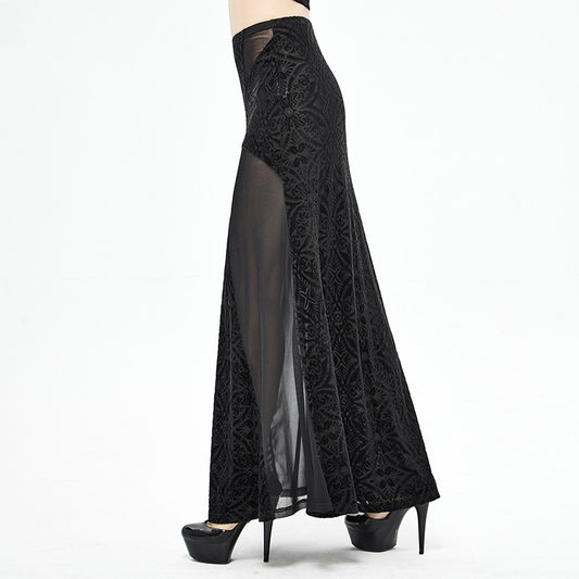 Lady's Court Cross-shaped See-through Skirt