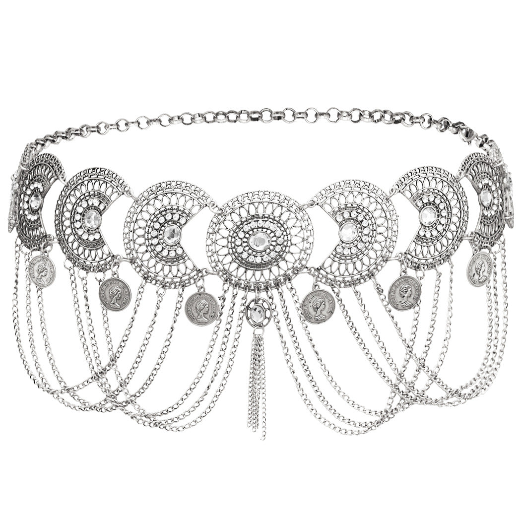Coin tassel waist chain