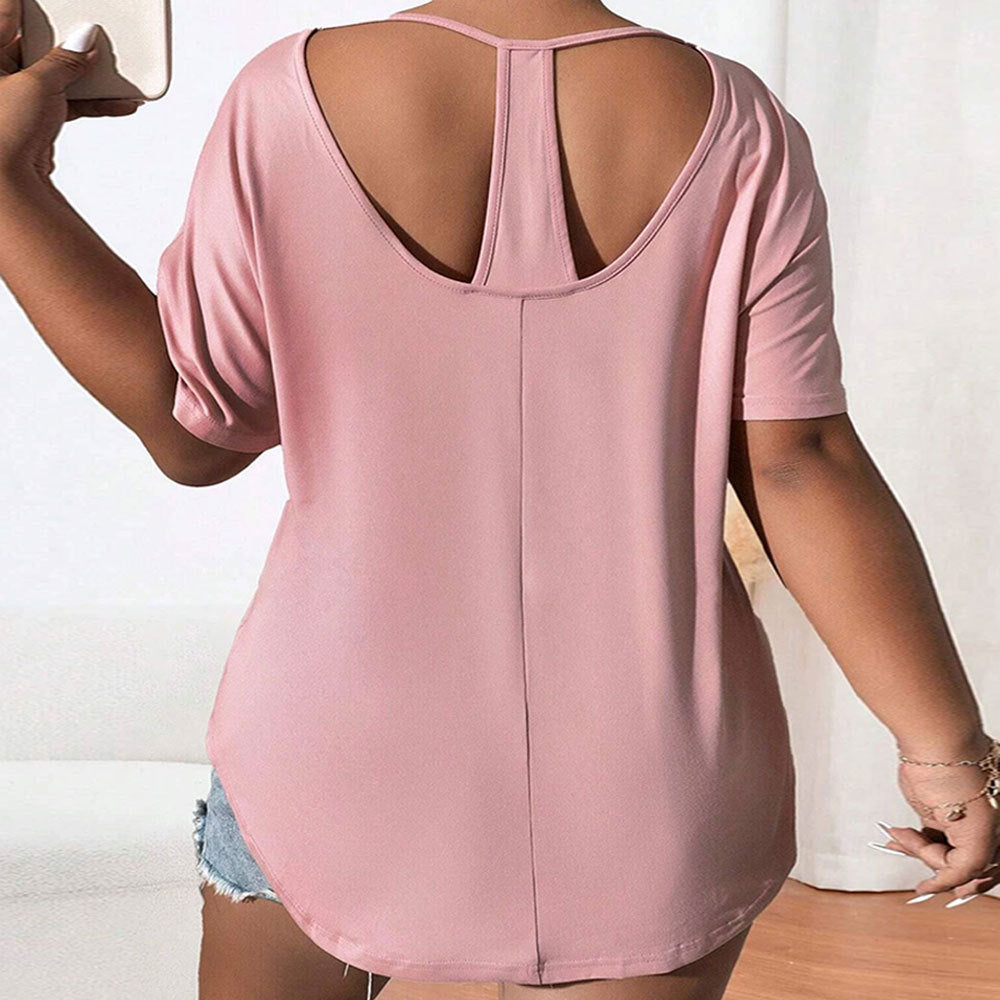 Women's Loose Casual Round Neck Versatile Knit Top
