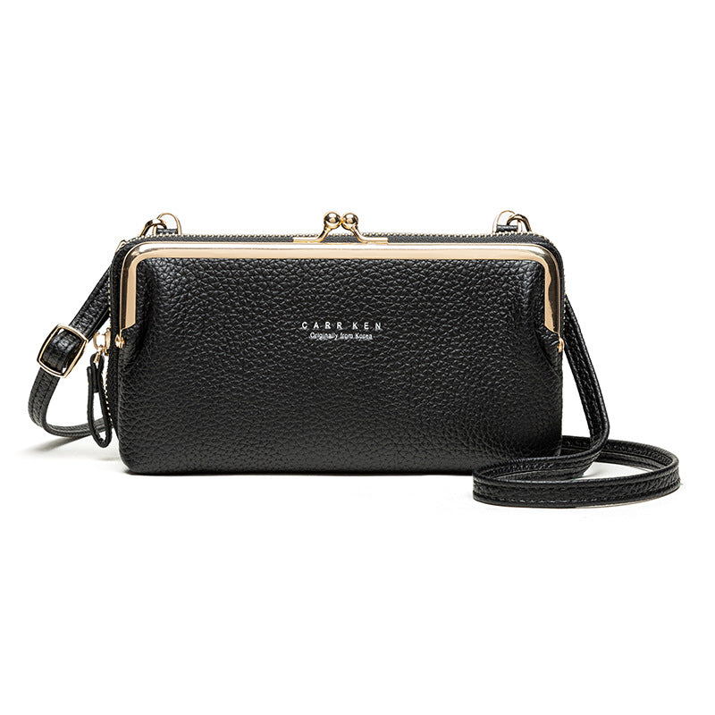 Korean Style Horizontal Lychee Pattern Diagonal Bag