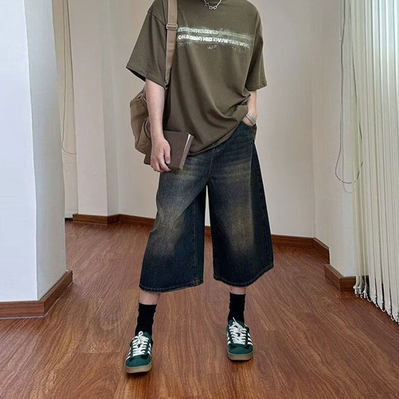 Retro Pear-Shaped Nostalgic Wide-Leg Denim Jeans For Women
