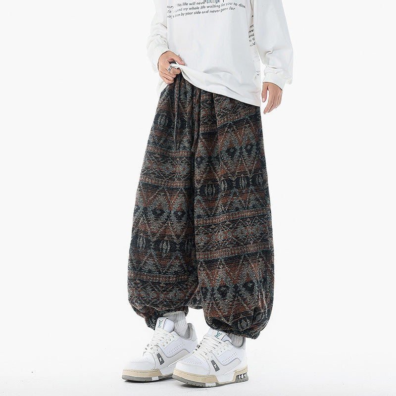Thick Warm Ethnic Style Bloomers Loose Casual Pants