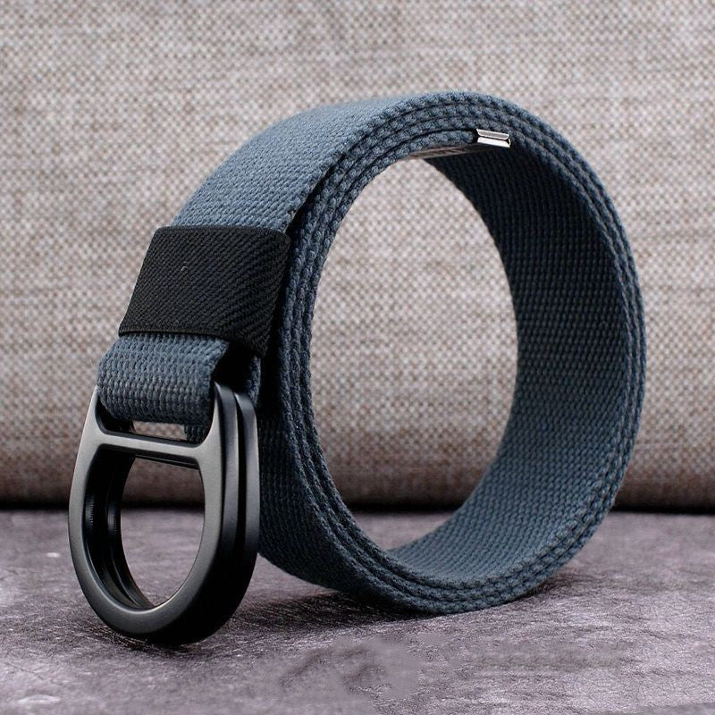 Men's Outdoor Leisure Canvas Belt Double Ring Buckle