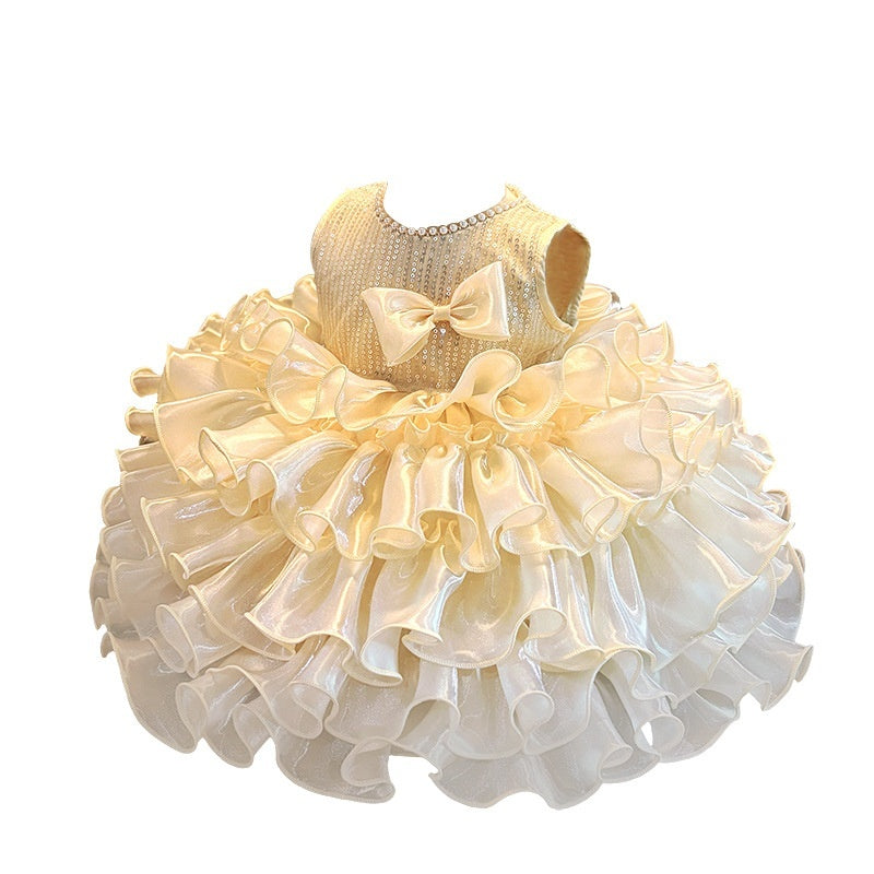 Light Luxury Western-style Birthday Princess Dress Performance Gown Wedding Flower Girl Dress