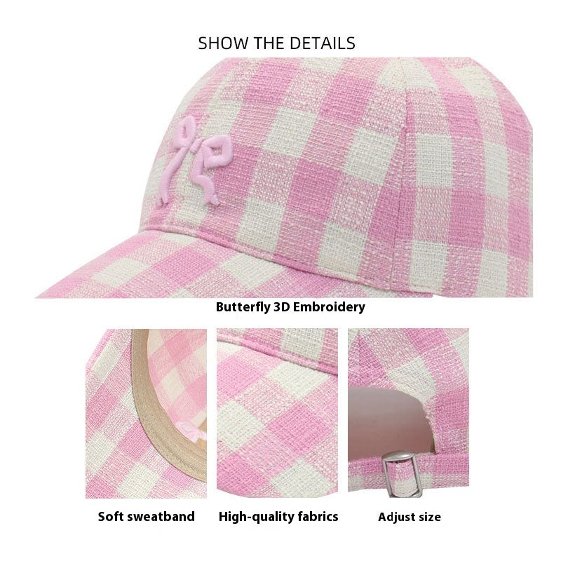 Spring Three-dimensional Embroidery Bow Baseball Cap Women's Fashionable Peaked Cap Sun Protection Hat