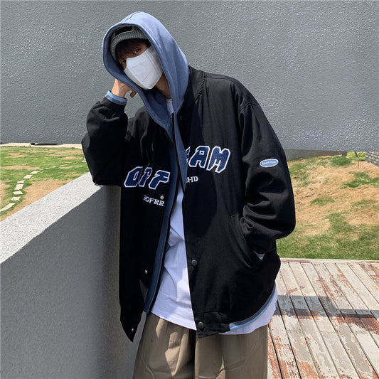 Hooded Coat Men's Fashion Label Loose