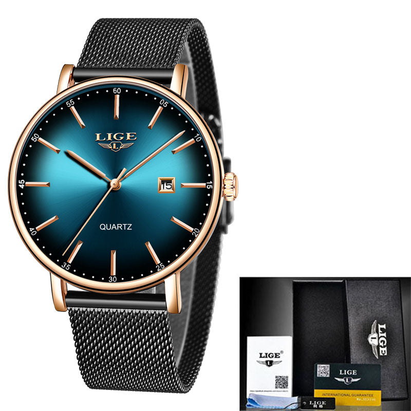 Waterproof multifunctional mesh strap watch
