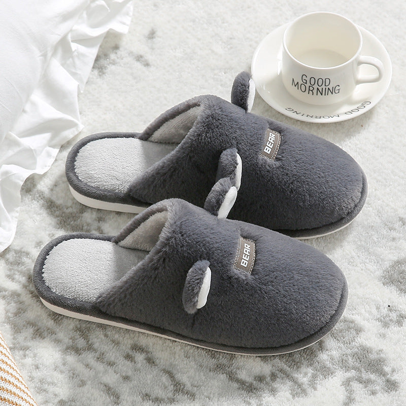 Couple indoor non-slip warm cotton slippers