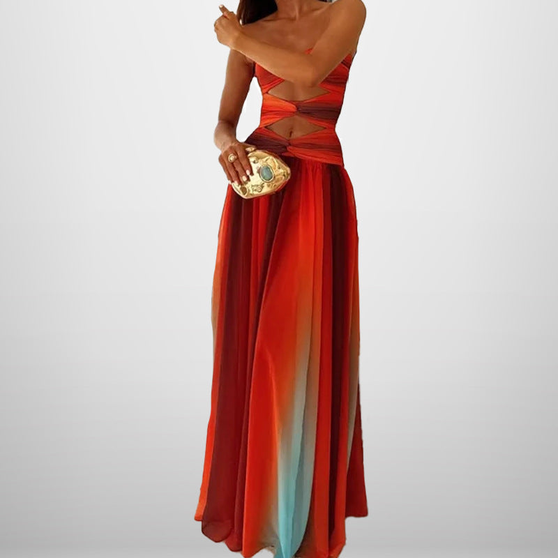 Seamless Pleated Sleeveless High Waisted Dress
