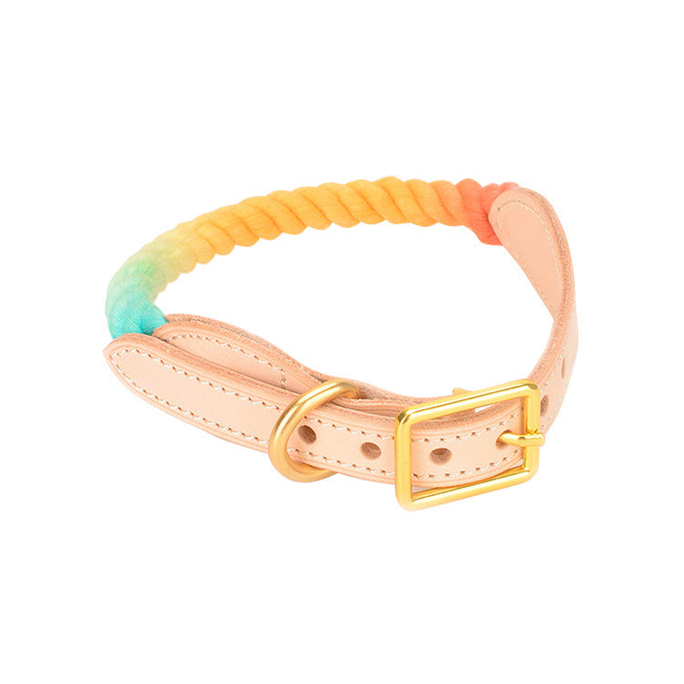 New style leather not-leaf neck, comfortable and firm pet accessories, gradient color bib collar for dogs, cats and cats