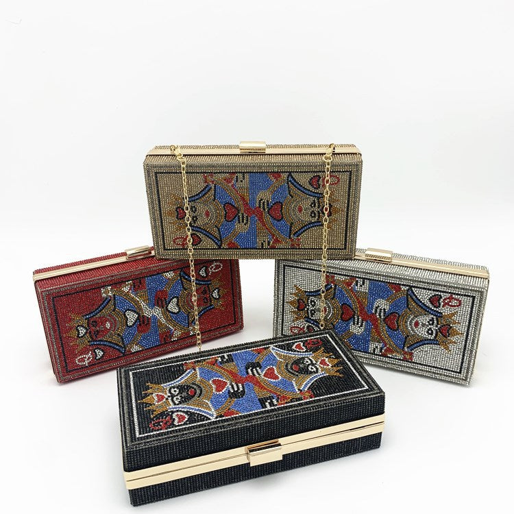 Fashion small square bag with diamonds