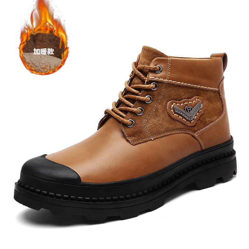 Men's casual plus fleece boots