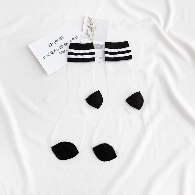 Women's Fashionable Breathable Cotton Bottom Tube Socks