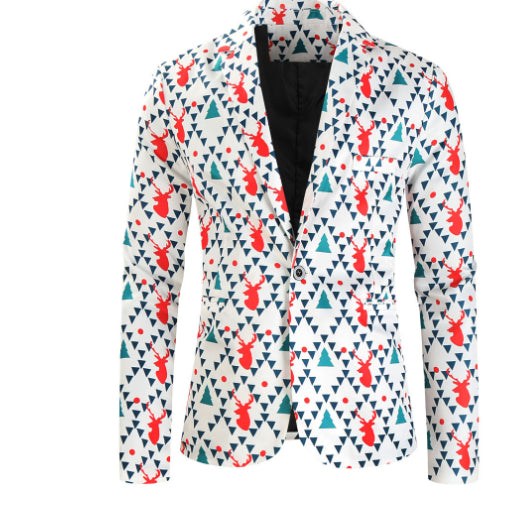 Men's Fashion Casual 3D Fun Printing Blazer