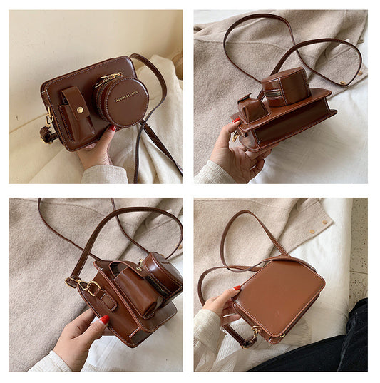 One shoulder bag camera shape bag