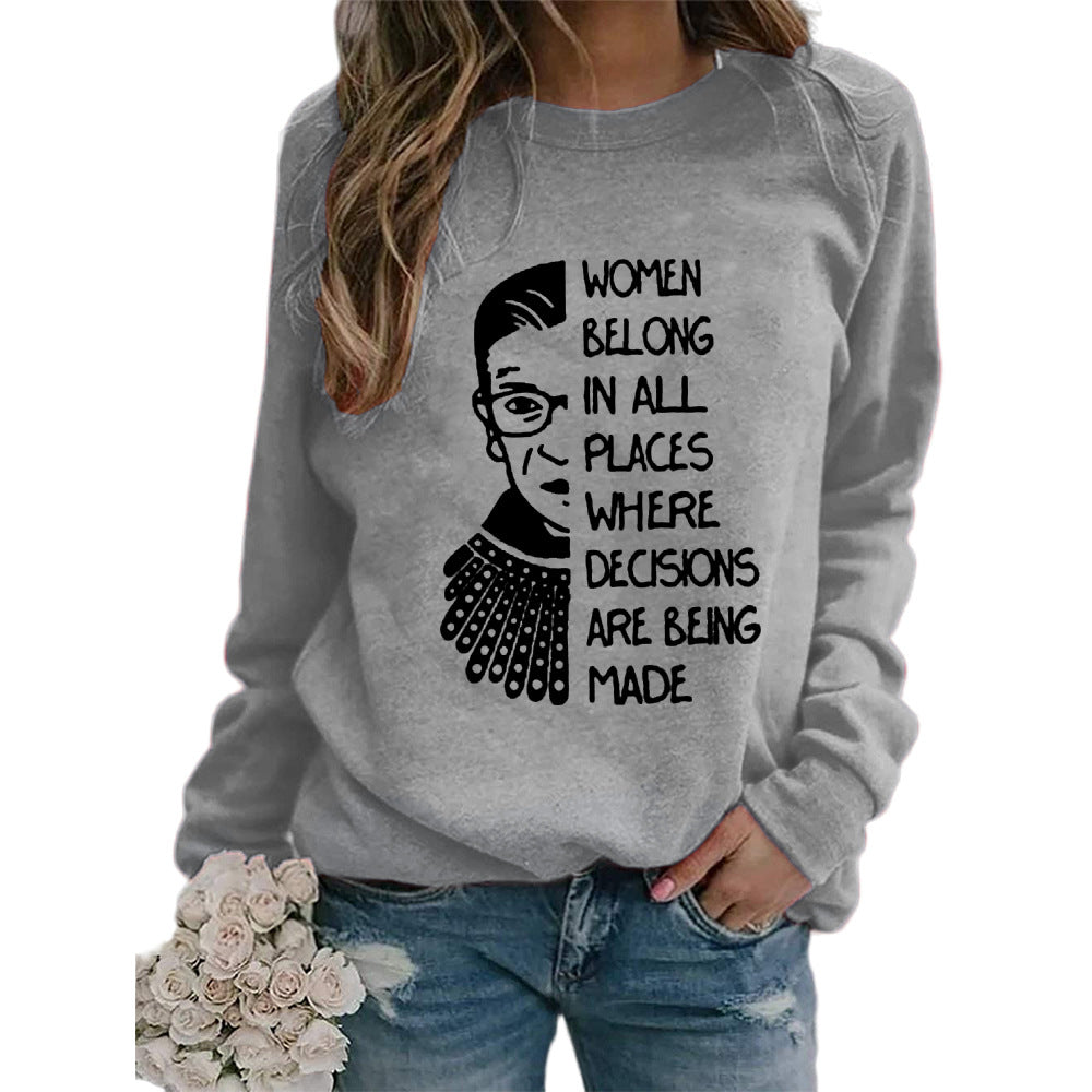 Justice Monogram Print Crew-neck Long-sleeve Sweatshirt