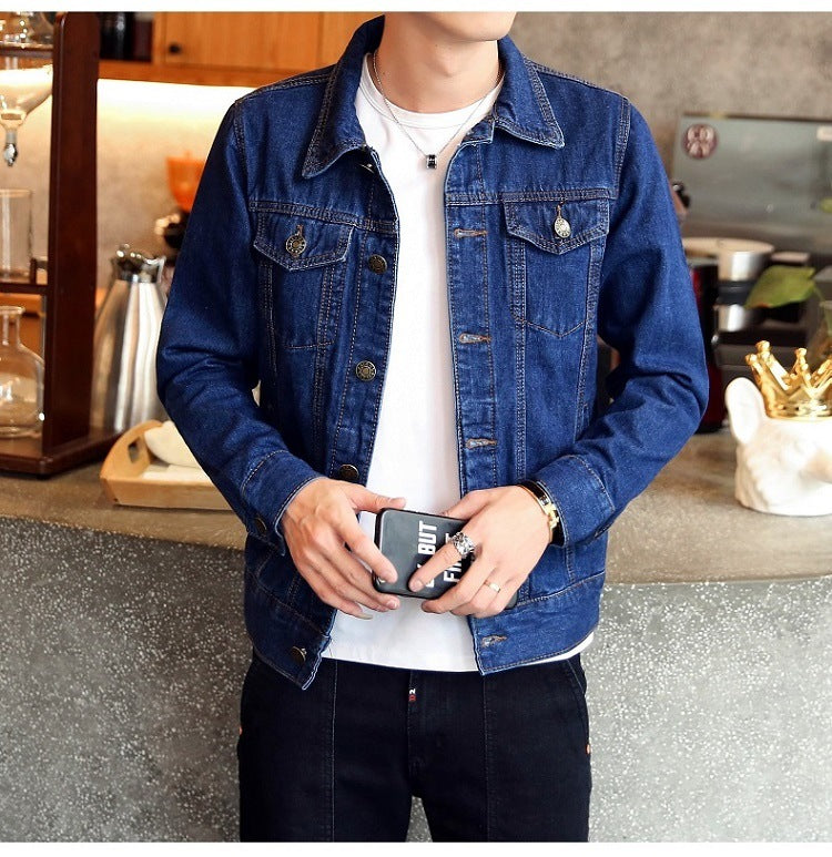 Denim jacket men's couple motorcycle jacket