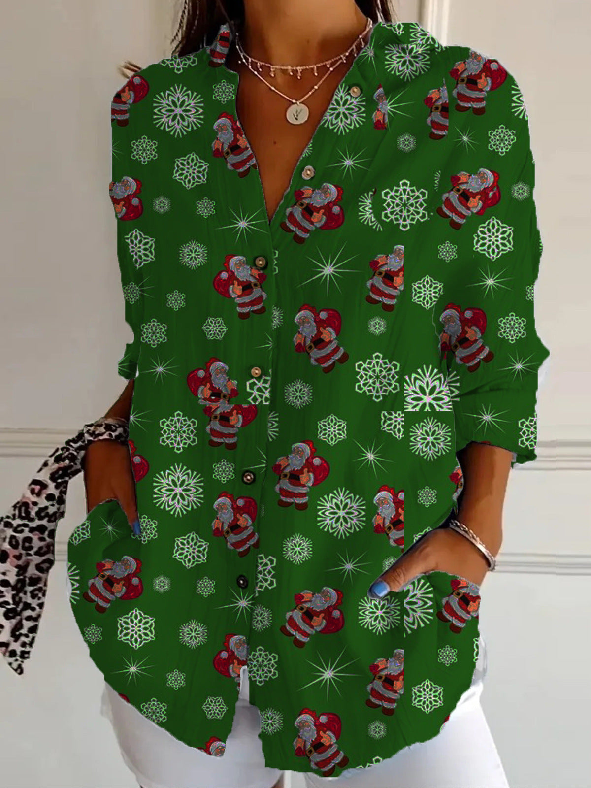 Womens Sophisticated Elegant Versatile Long-sleeve Blouse
