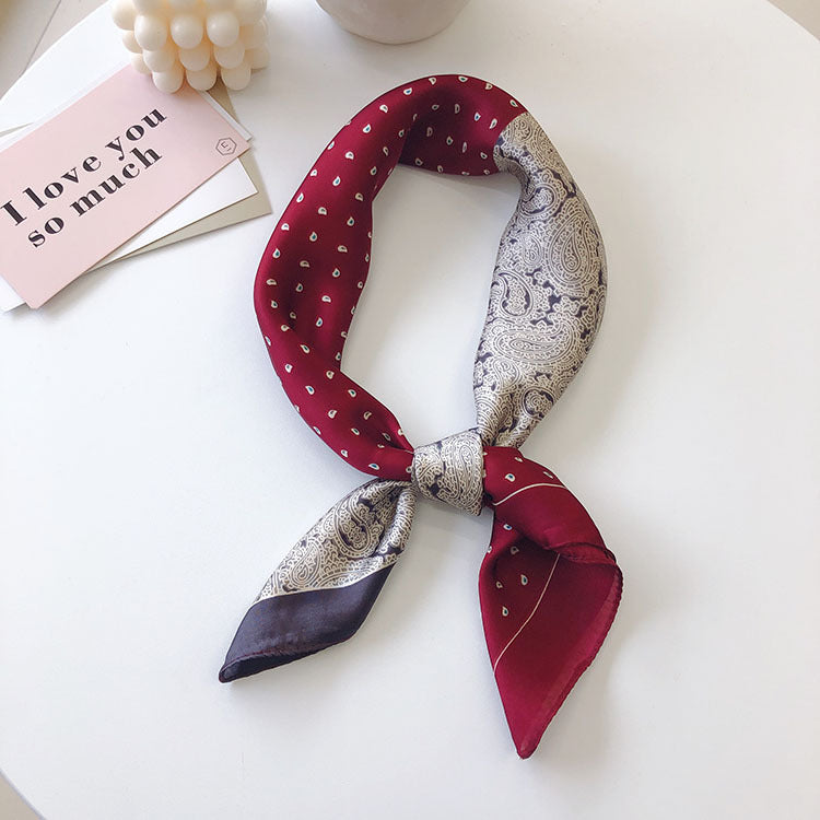 Women's vintage cashew print silk scarf