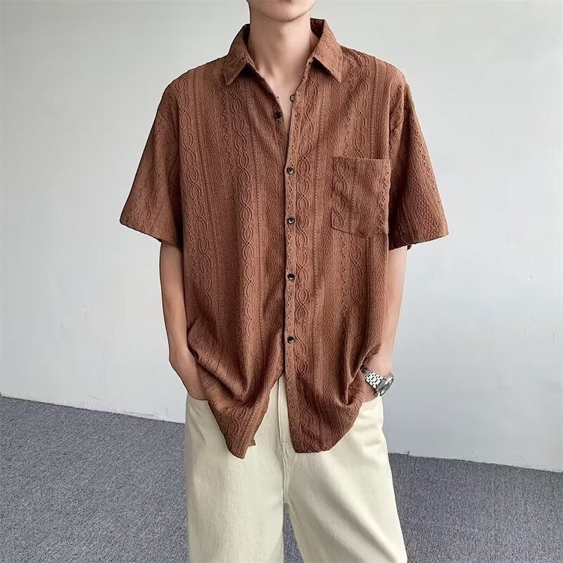 Men's Fashionable Retro Casual Short-Sleeve Shirt
