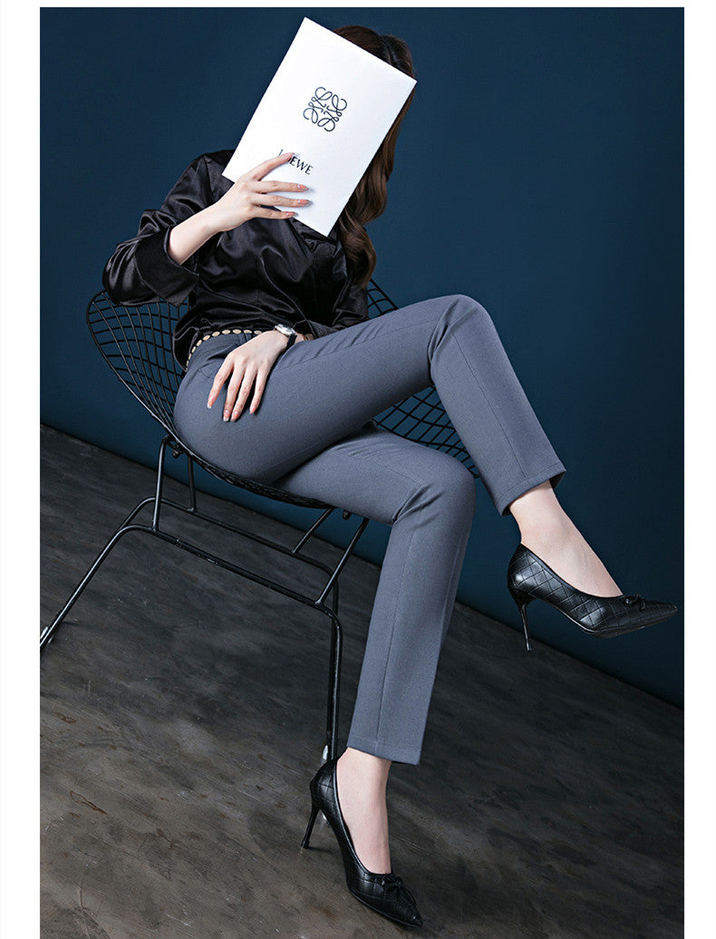 Straight High Waist Temperament Commuter Trousers
