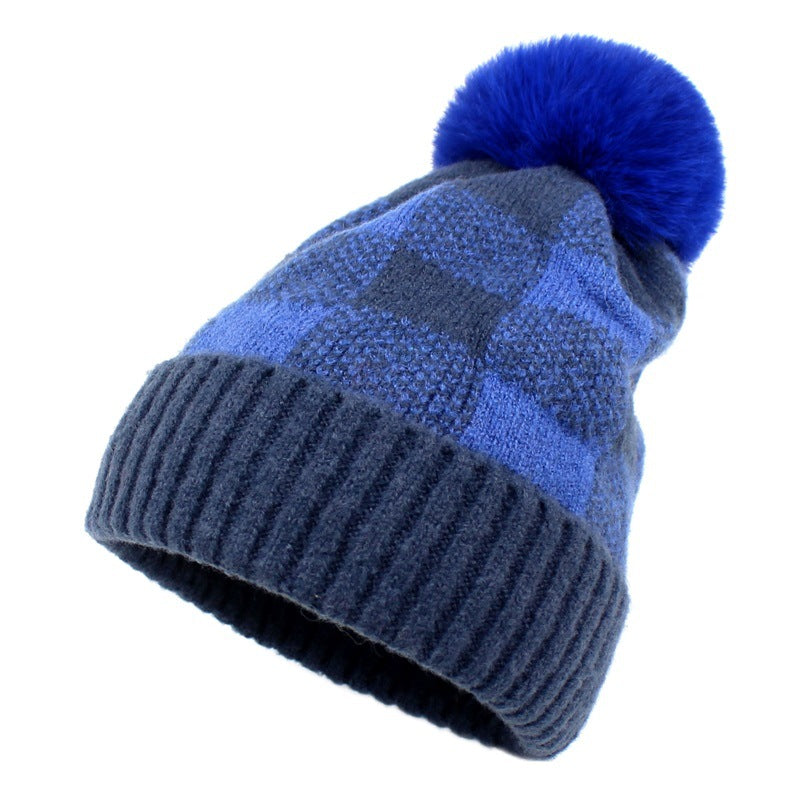 Women's Warm Hat Retro Plaid Wool