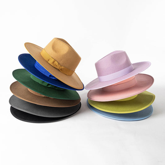 New Fashion Retro Crown Jazz Top Bow Wrapped Woolen Top Hat