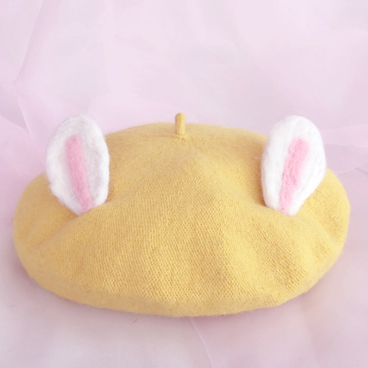 Women's Fashion Wool Tweed Soft And Cute Cat Ears Hat
