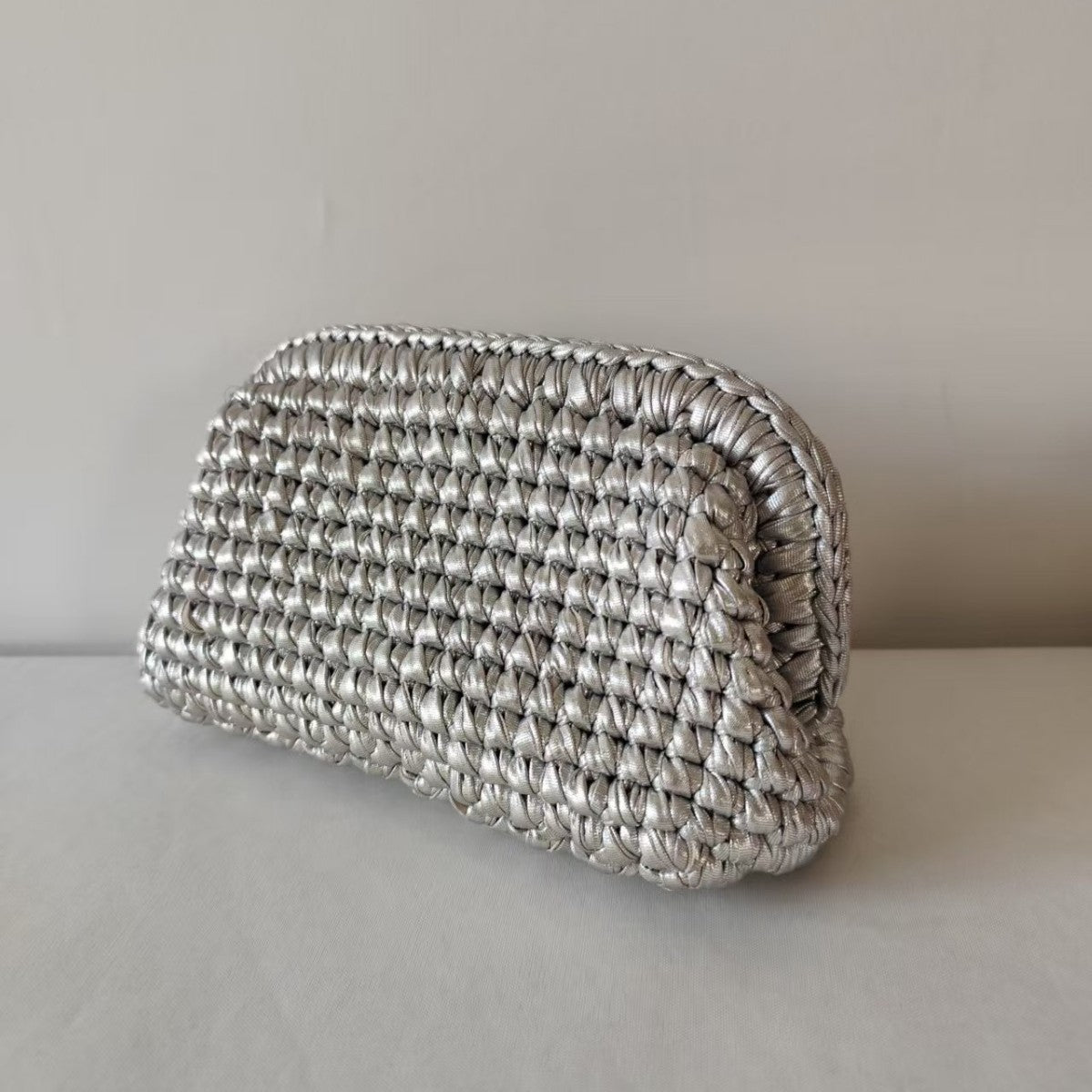 Handwoven Vibrant Metallic Thread Multi-Color Stylish Clutch Bag