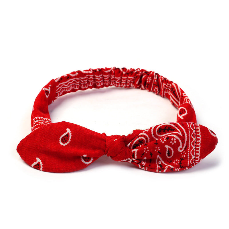 Bunny ears knotted elastic headband