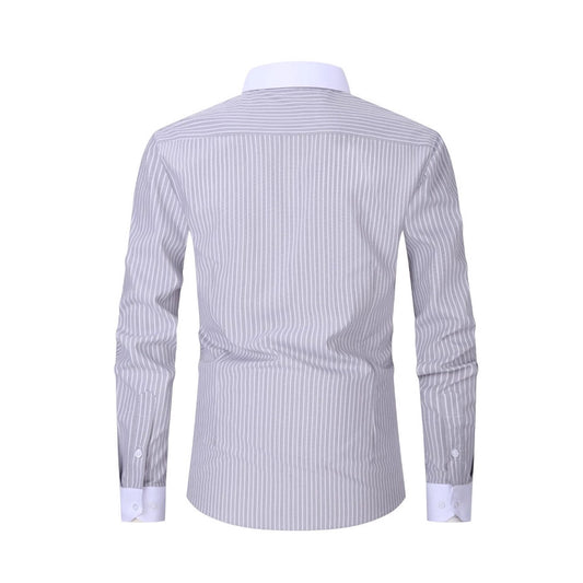 Stribet Herreskjorte Sommer Mode Oversize